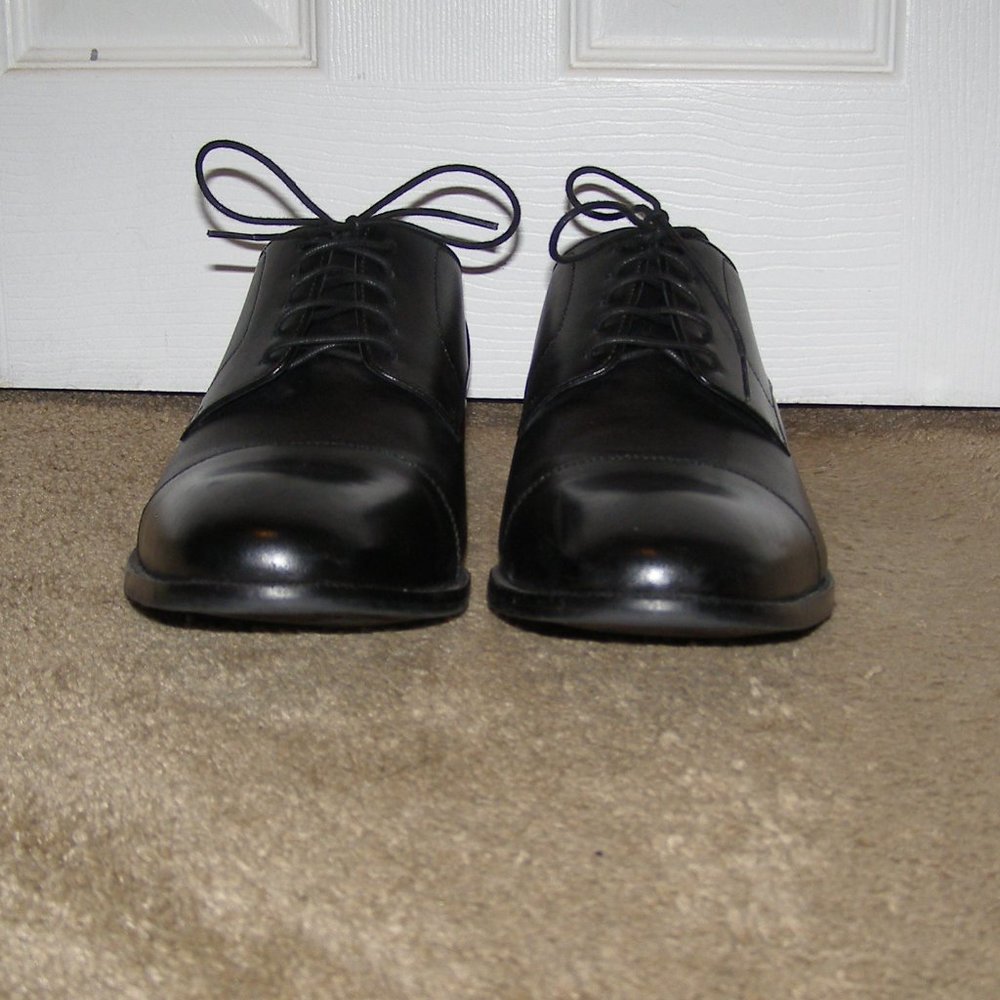 👞 MENS sz 13 Cole Haan Black Leather Cap toe Dress Shoes - Picture 5 of 10